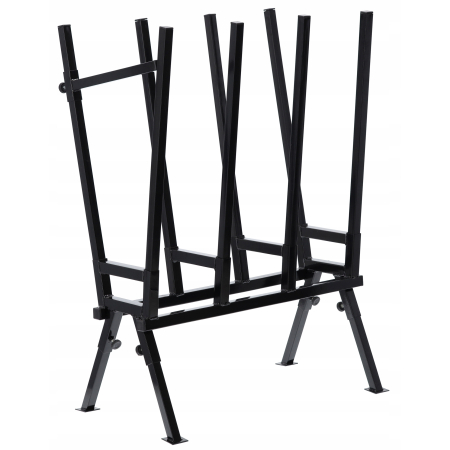 Suport capra metalic pentru taiat lemne, brat reglabil, pliabil, picioare reglabile, max 200 kg, 81x37x103 cm, negru