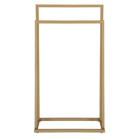 Suport metalic de baie pentru prosoape, cu 2 standuri, 86 cm, auriu mat [10]