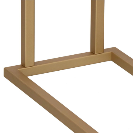 Suport metalic de baie pentru prosoape, cu 2 standuri, 86 cm, auriu mat [8]