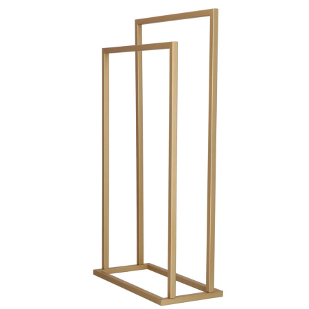 Suport metalic de baie pentru prosoape, cu 2 standuri, 86 cm, auriu mat [6]