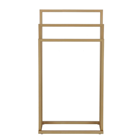 Suport prosoape baie metalic 3 brate verticale, profil patrat, finisaj mat, inaltime 86/76/66 cm, auriu [10]