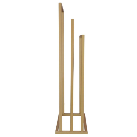 Suport prosoape baie metalic 3 brate verticale, profil patrat, finisaj mat, inaltime 86/76/66 cm, auriu [7]
