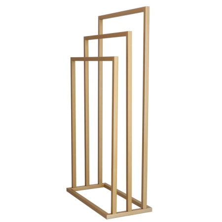 Suport prosoape baie metalic 3 brate verticale, profil patrat, finisaj mat, inaltime 86/76/66 cm, auriu [6]