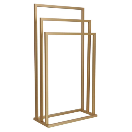 Suport prosoape baie metalic 3 brate verticale, profil patrat, finisaj mat, inaltime 86/76/66 cm, auriu [0]