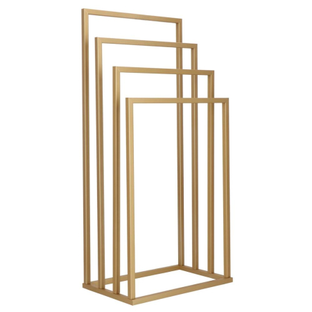 Suporturi si accesorii de baie - Suport metalic de baie pentru prosoape, cu 4 standuri, 96 cm, auriu mat