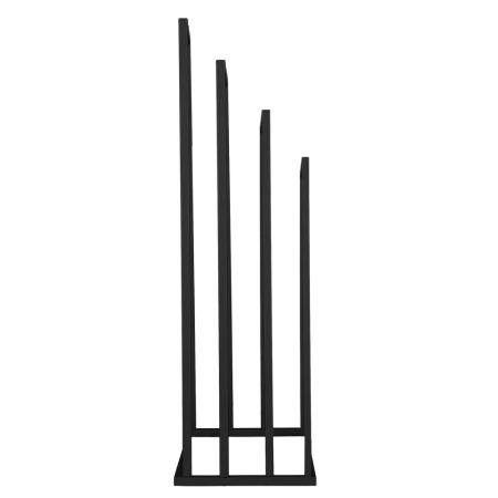 Suport prosoape baie metalic 4 brate verticale, profil patrat, finisaj mat, inaltime 96/86/76/66 cm, negru [10]