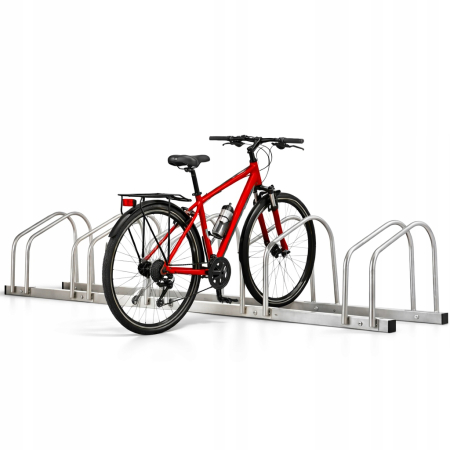 Suport metalic pentru 5 biciclete, montaj podea sau perete, structura solida otel, 135x33x28 cm [3]
