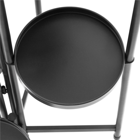 Suport metalic pentru flori cu 5 niveluri, structura pliabila, 48x48x79 cm, negru [11]