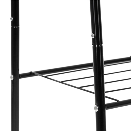 Suport metalic pentru haine cu bara si 2 rafturi, structura otel, 60x34x150 cm, negru [9]