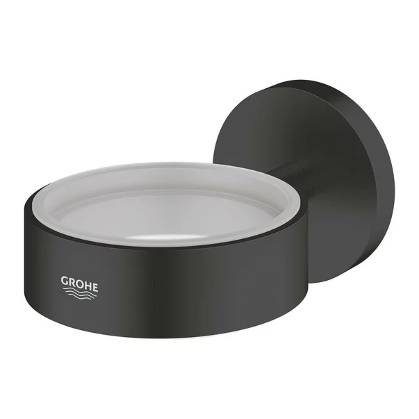 Accesorii lavoare - Suport negru mat Grohe Essentials pentru pahar sau savoniera