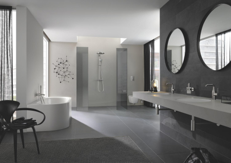 Suport pahar/dozator Grohe 40369DC1, Essentials, pe perete, metal, mat, otel satinat [3]