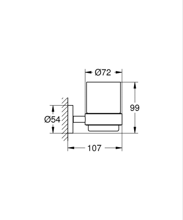 Suport pahar/dozator Grohe 40369DC1, Essentials, pe perete, metal, mat, otel satinat [7]