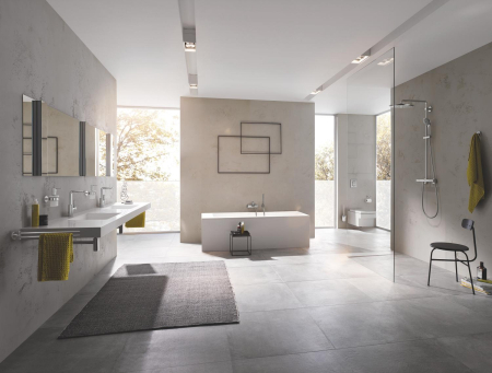 Suport pahar/dozator Grohe 40369DC1, Essentials, pe perete, metal, mat, otel satinat [4]