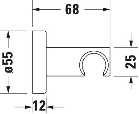Suport para dus Duravit UV0620007010, 68 mm, 55 mm, universal, pe perete, metal, abs, suport para dus incorporat, Crom [1]