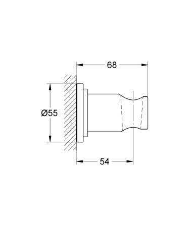Suport para dus Grohe 26894000, 68 mm, 55 mm, universal, pe perete, metal, suport para dus incorporat, Crom [4]