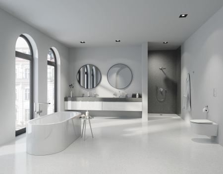 Suport para dus Grohe 27074DC0, Rainshower, aparent, universal, mat, otel satinat [2]