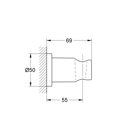 Suport para dus Grohe 27074DC0, Rainshower, aparent, universal, mat, otel satinat [3]
