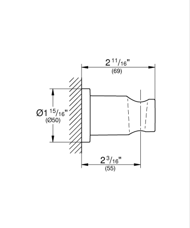 Suport para dus Grohe 27074DC0, Rainshower, aparent, universal, mat, otel satinat [4]