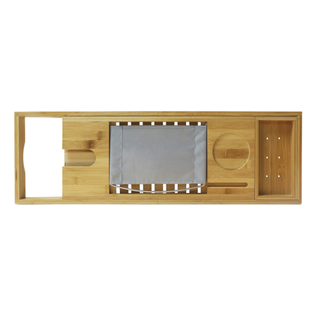 Suport pentru cadă din bambus Wellis, Bridge Plus, cu suport pahar și tabletă [3]