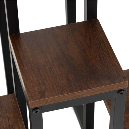 Suport pentru flori cu 6 polite din lemn, structura metal, 51x34x68 cm, negru [9]