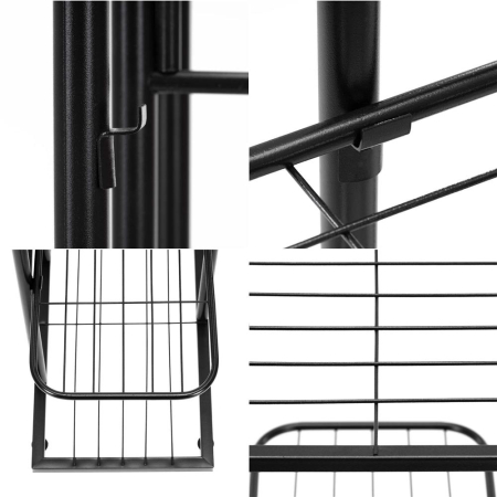 Suport pentru flori, metalic, cu 6 polite, structura verticala, 41x22x106 cm, negru [7]