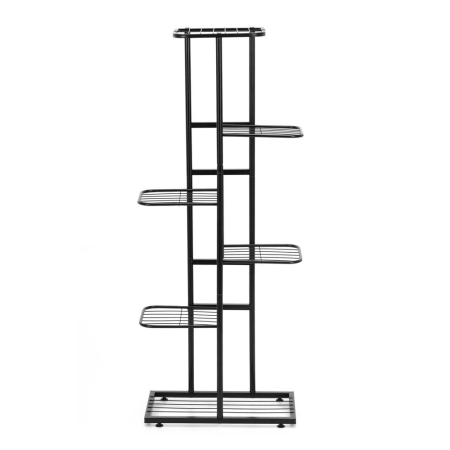 Suporturi flori si ghivece - Suport pentru flori, metalic, cu 6 polite, structura verticala, 41x22x106 cm, negru