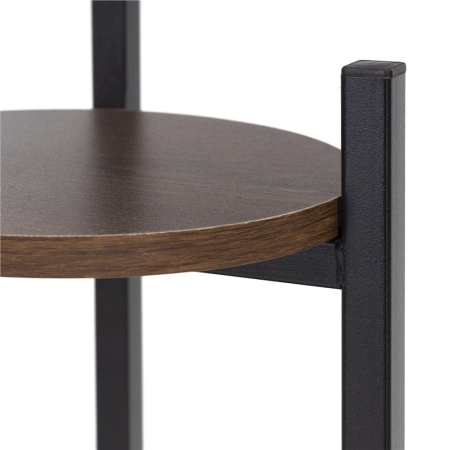 Suport pentru flori, rotund cu 3 polite, structura metalica si MDF, 32x32x81 cm, negru [9]