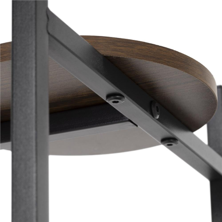 Suport pentru flori, rotund cu 3 polite, structura metalica si MDF, 32x32x81 cm, negru [10]