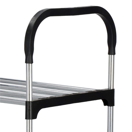 Suport pentru pantofi, 4 rafturi, cadru metalic, 84x28x60cm, negru si argintiu [7]