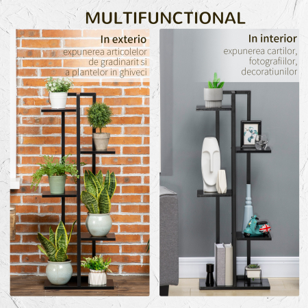  Suport pentru Plante cu 5 Niveluri, Raft de Colt pentru Plante, Suport pentru Ghiveci, Organizator Decorativ [5]