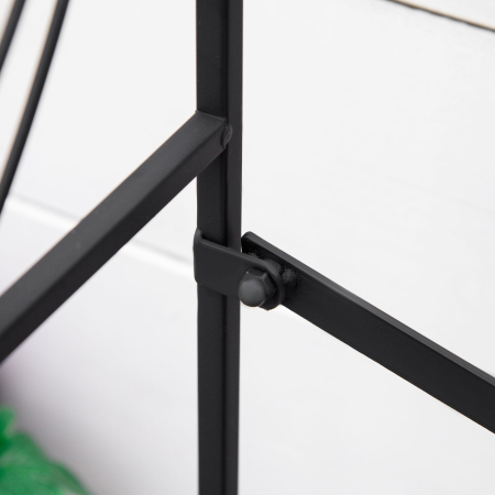  Suport pentru Plante din Fier Forjat, Scara Suport pentru Ghivece pentru Exterior pe 3 Niveluri, Negru [8]