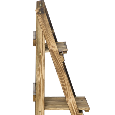  Suport pentru Plante Pliabil, Jardiniera cu 3 Niveluri, Raft de Exterior pentru Plante, 40x37x93 cm, Lemn Natural [7]
