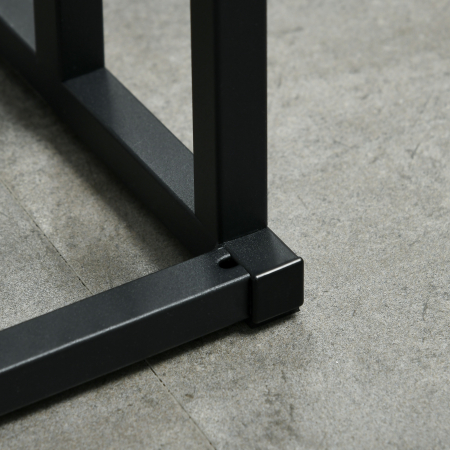  Suport pentru Prosoape cu 3 Bare din Bambus si Otel cu Design Autoportant, 45x22.5x86 cm, Negru si Lemn Natur [8]