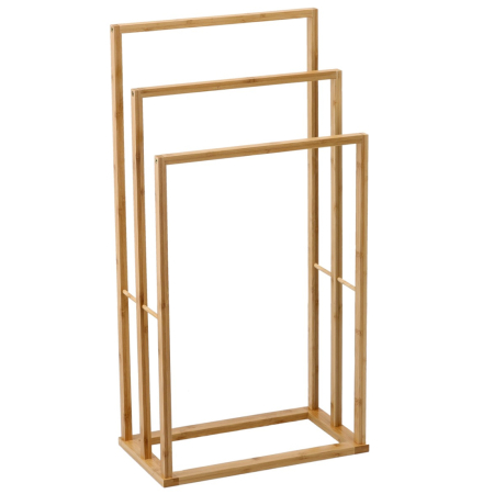 Baie - Suport pentru prosoape cu 3 niveluri, din bambus, 42x24x82 cm, natur