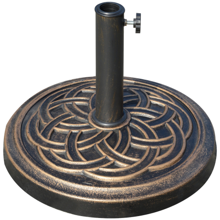 Prelate, pavilioane, umbrele terasa -  Suport pentru umbrela de exterior, 12kg, rotund, Bronz | Aosom Ro