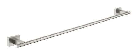 Accesorii baie - Suport prosop Grohe 40509DC1, Essentials Cube, pe perete, 600 mm, metal, mat, otel satinat