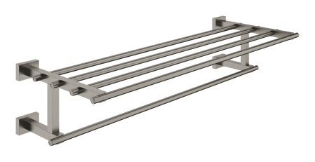 Accesorii baie - Suport prosop Grohe 40512AL1, Essentials Cube, 600 mm, 4 brate, metal, mat, grafit