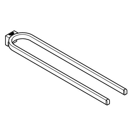 Suport prosop Grohe 41059000, 411 mm, 75 mm, 2 orificii instalare, 2 rafturi, pe perete, metal, Crom [3]