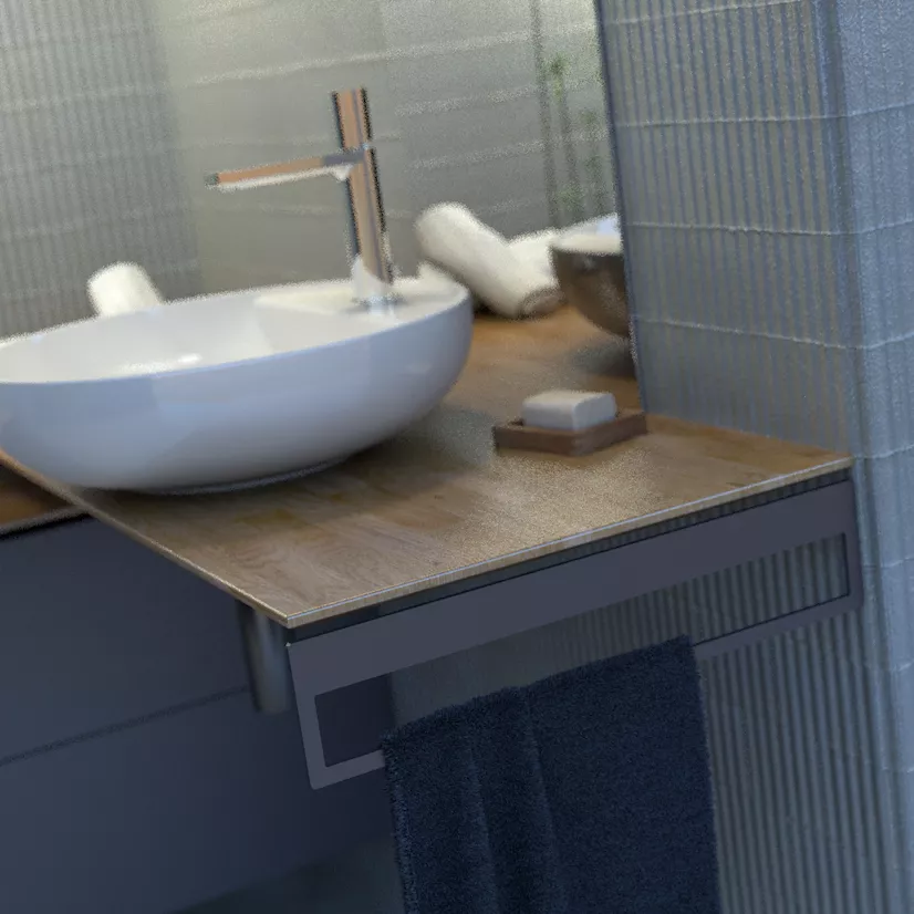 Suport prosop Oristo Uni, pe mobilier, 45 cm, metal, mat, albastru, 00-A-RE-45-14 [7]