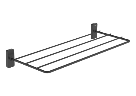 Accesorii baie - Suport prosop Roca A817729NB0, 541 mm, 214 mm, 2 orificii instalare, 4 rafturi, pe perete, metal, Negru