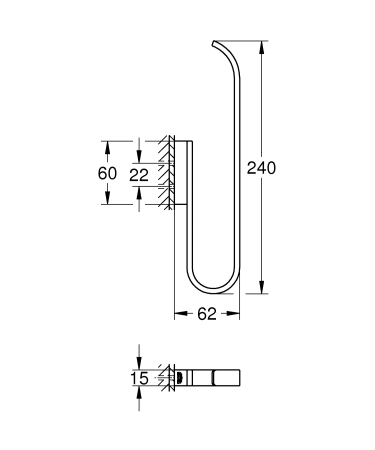 Suport rezerva hartie igienica Grohe 41067DL0, Selection, 2 role, montare pe perete, fixare ascunsa, mat, cupru [2]