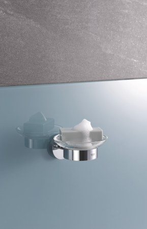 Suport sapun Grohe 40444001, 125 mm, 1 orificii instalare, pe perete, sticla, metal, elemente fixare ascunse, Crom [1]