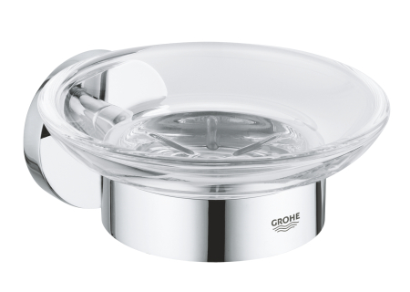 Accesorii baie - Suport sapun Grohe 40444001, 125 mm, 1 orificii instalare, pe perete, sticla, metal, elemente fixare ascunse, Crom