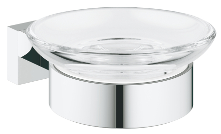 Accesorii baie - Suport sapun Grohe 40754001, 110 mm, 1 orificii instalare, pe perete, sticla, metal, elemente fixare ascunse, Crom