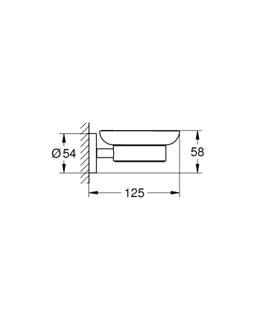 Suport sapun Grohe 41193DC0, Start, pe perete, metal/sticla, mat, otel satinat [2]