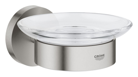 Accesorii baie - Suport sapun Grohe 41193DC0, Start, pe perete, metal/sticla, mat, otel satinat