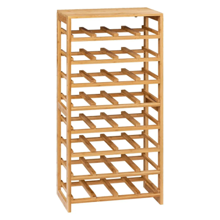 Accesorii pentru bucatarie - Suport sticle 5Five Linha bambus pentru 32 sticle, 45x24x89 cm, maro natural