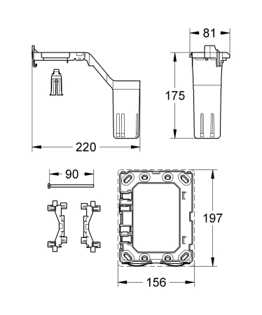 Suport tablete WC Grohe 38967000, rezervoare incastrate utilizare, rapid sl gama produs compatibil, retrofit [10]