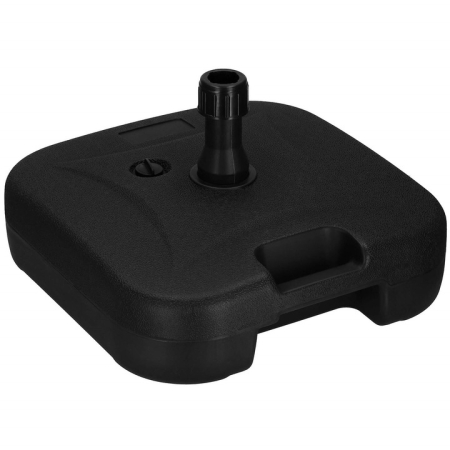 Umbrele - Suport umbrela patrat, din plastic, 22 litri, umplere cu apa sau nisip, negru
