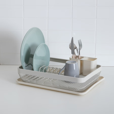 Suport vase 5Five Mayaj cu 1 nivel, otel si plastic, 43x32x13 cm, bej [4]